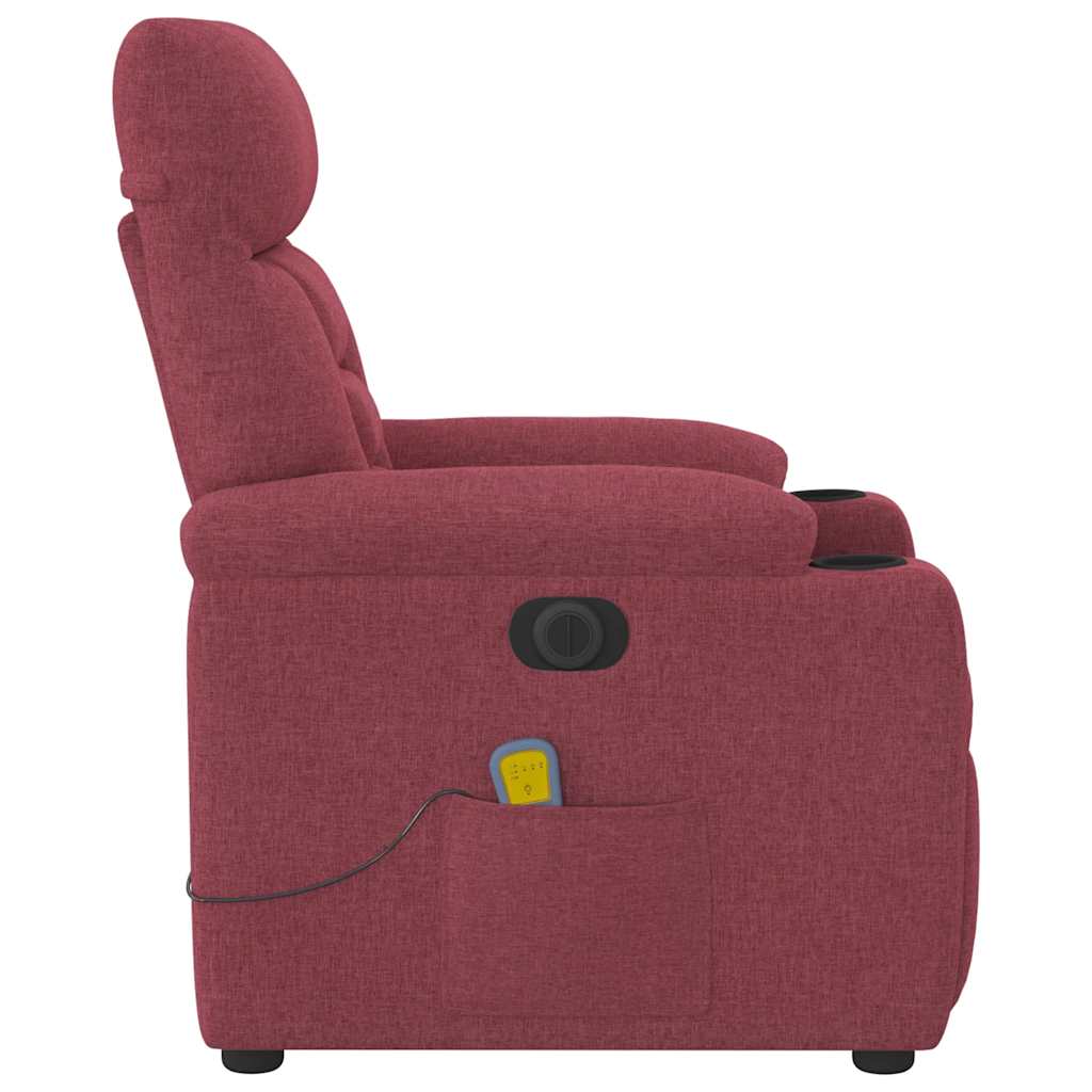 Fauteuil de massage inclinable électrique Rouge bordeaux Tissu