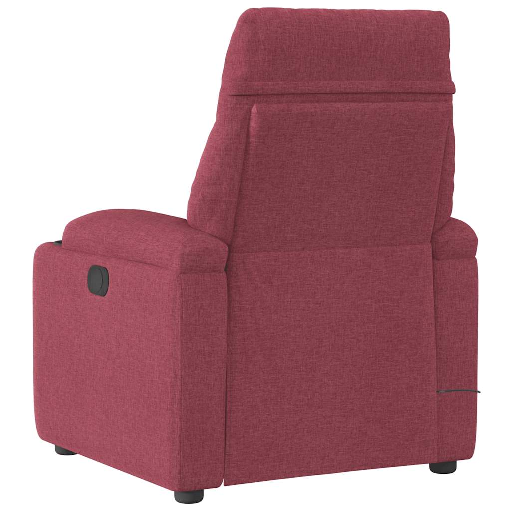 Fauteuil de massage inclinable électrique Rouge bordeaux Tissu