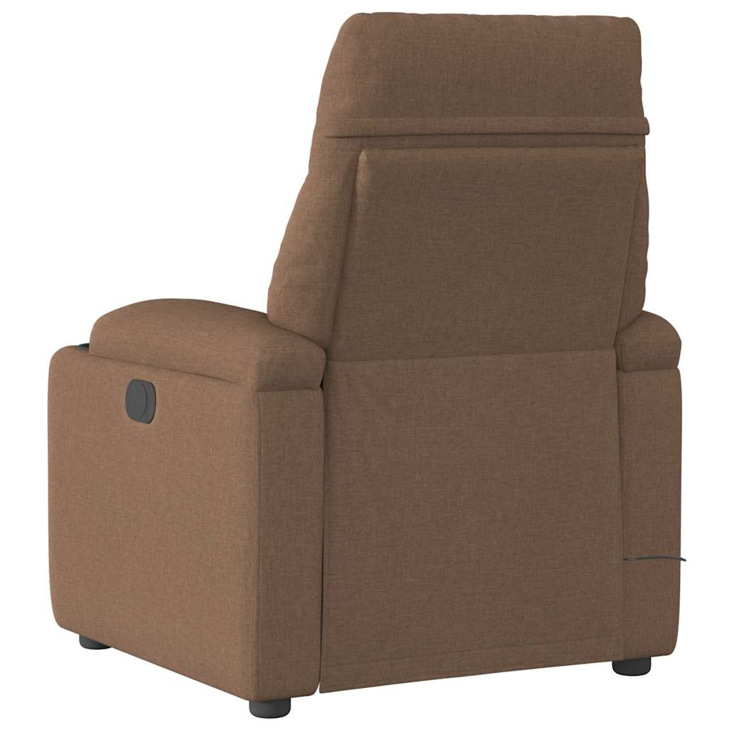 Fauteuil inclinable de massage électrique marron tissu Fauteuils vidaXL