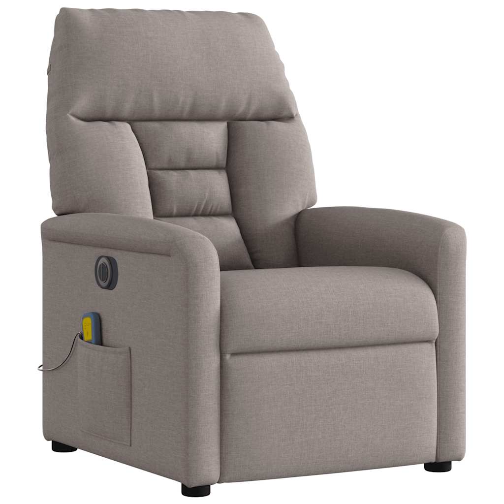Fauteuil de massage inclinable électrique Taupe Tissu - XIOS