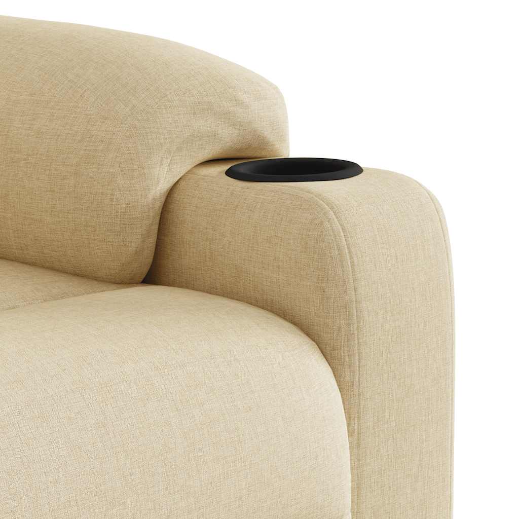 Fauteuil inclinable de massage électrique crème tissu Fauteuils vidaXL