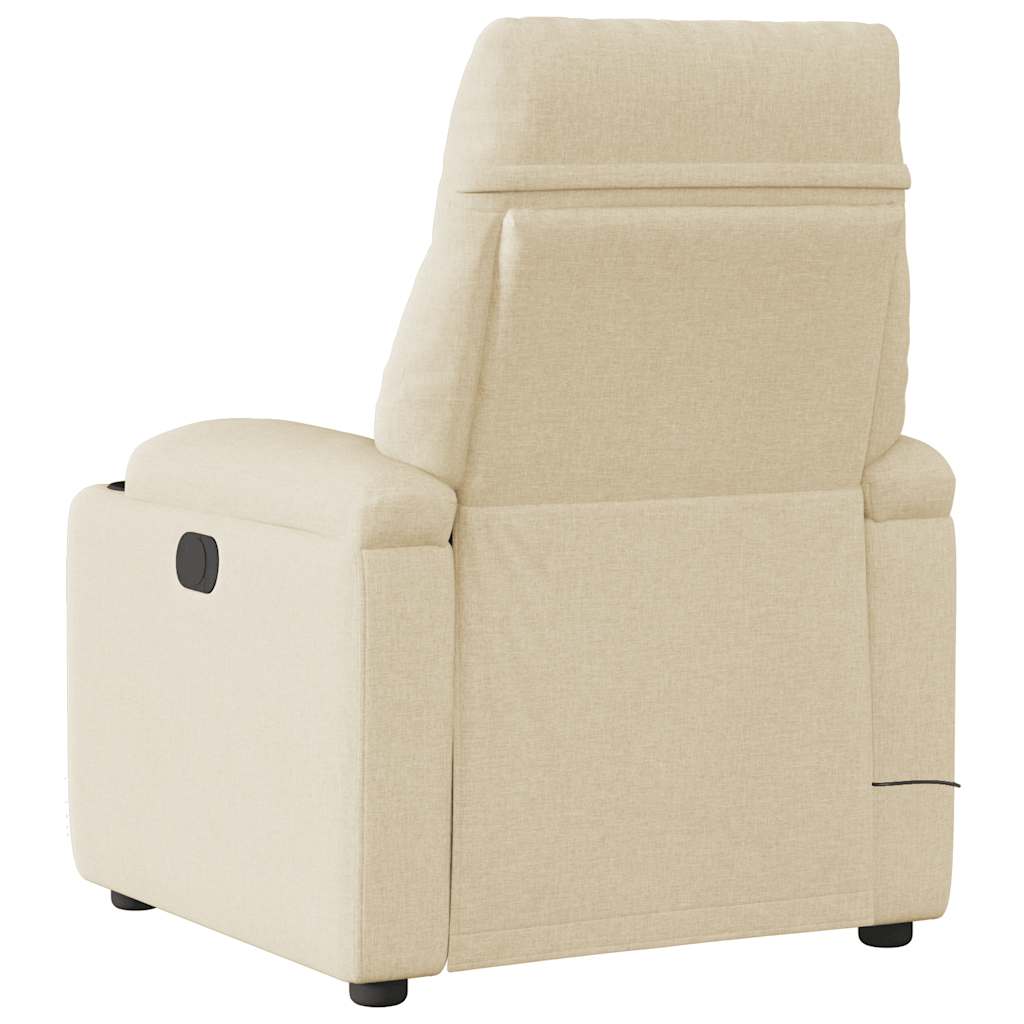 Fauteuil inclinable de massage électrique crème tissu Fauteuils vidaXL