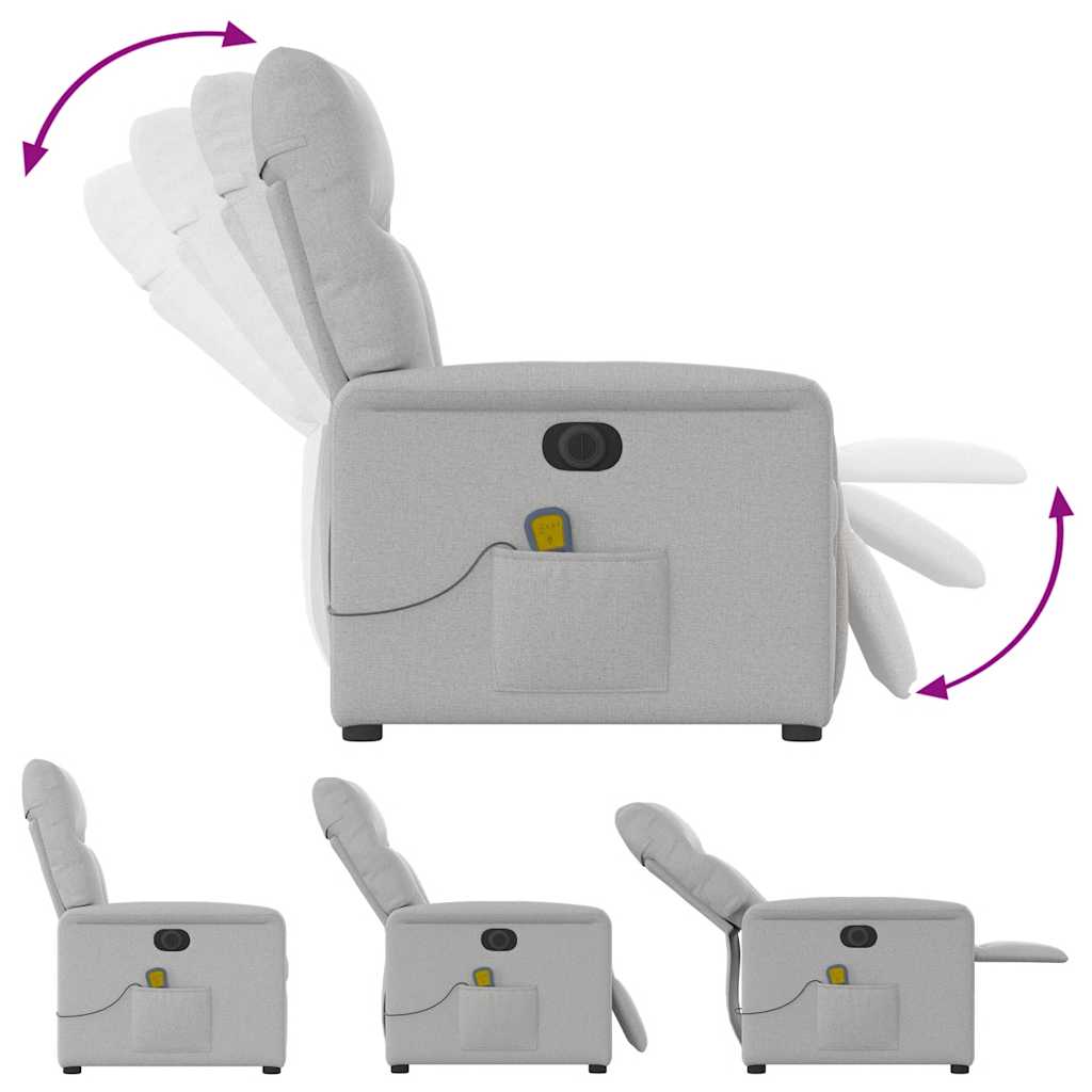 Fauteuil de massage inclinable électrique gris nuage tissu - XIOS