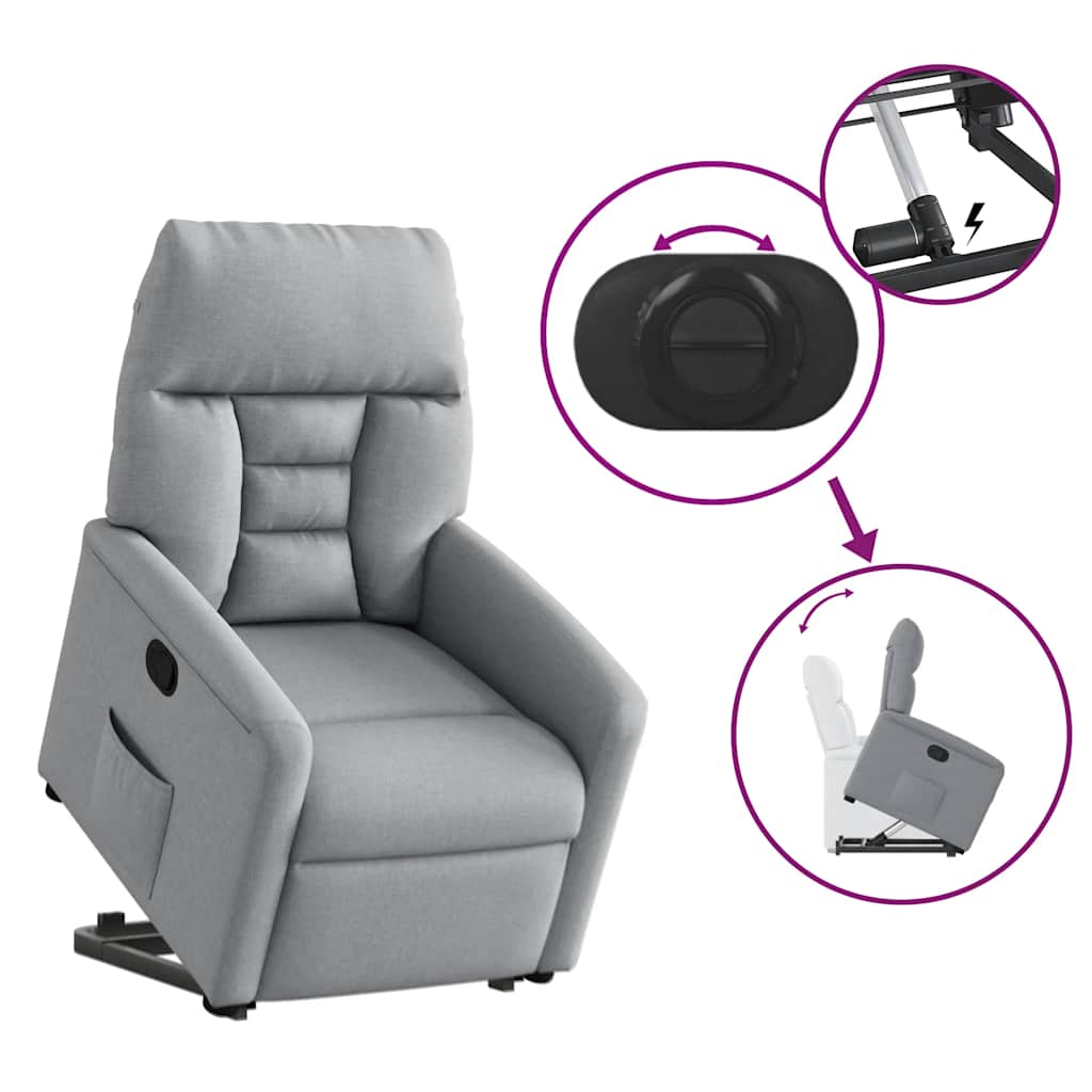 Fauteuil inclinable Gris clair Tissu - XIOS