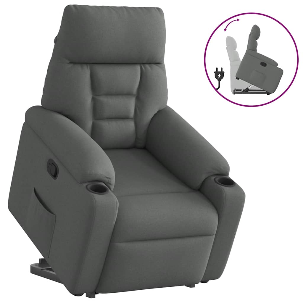 Fauteuil inclinable Gris foncé Tissu