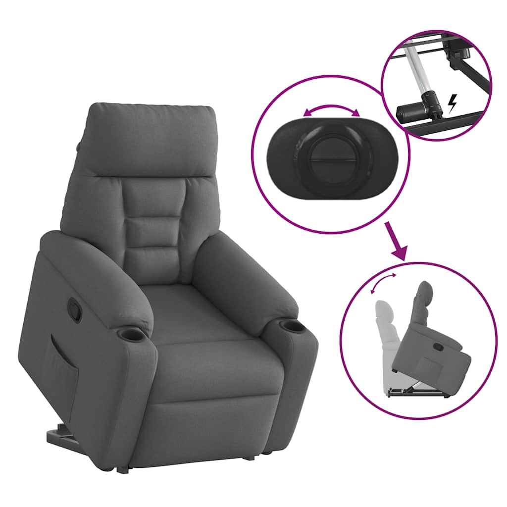 Fauteuil inclinable Gris foncé Tissu