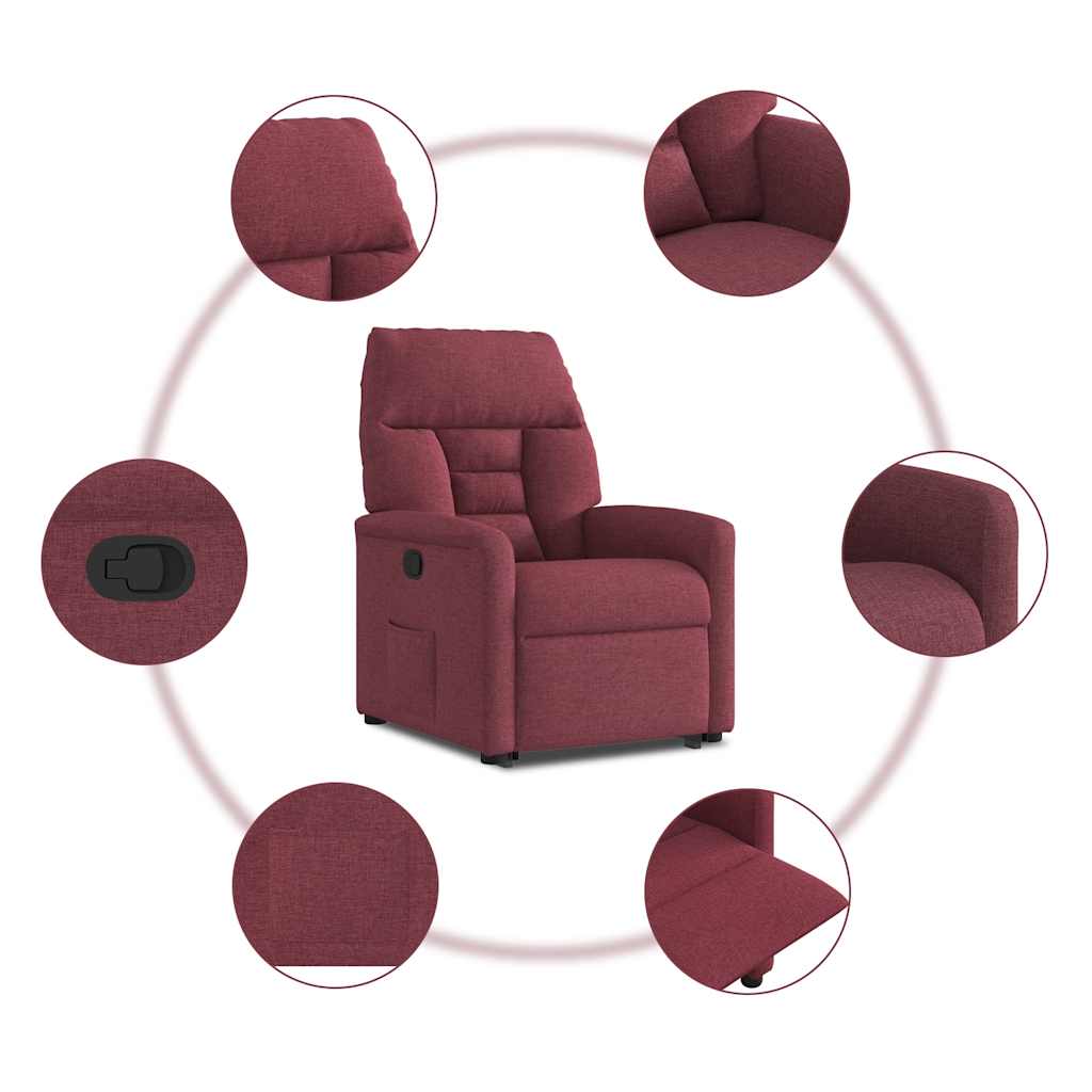 Fauteuil inclinable rouge bordeaux tissu - XIOS