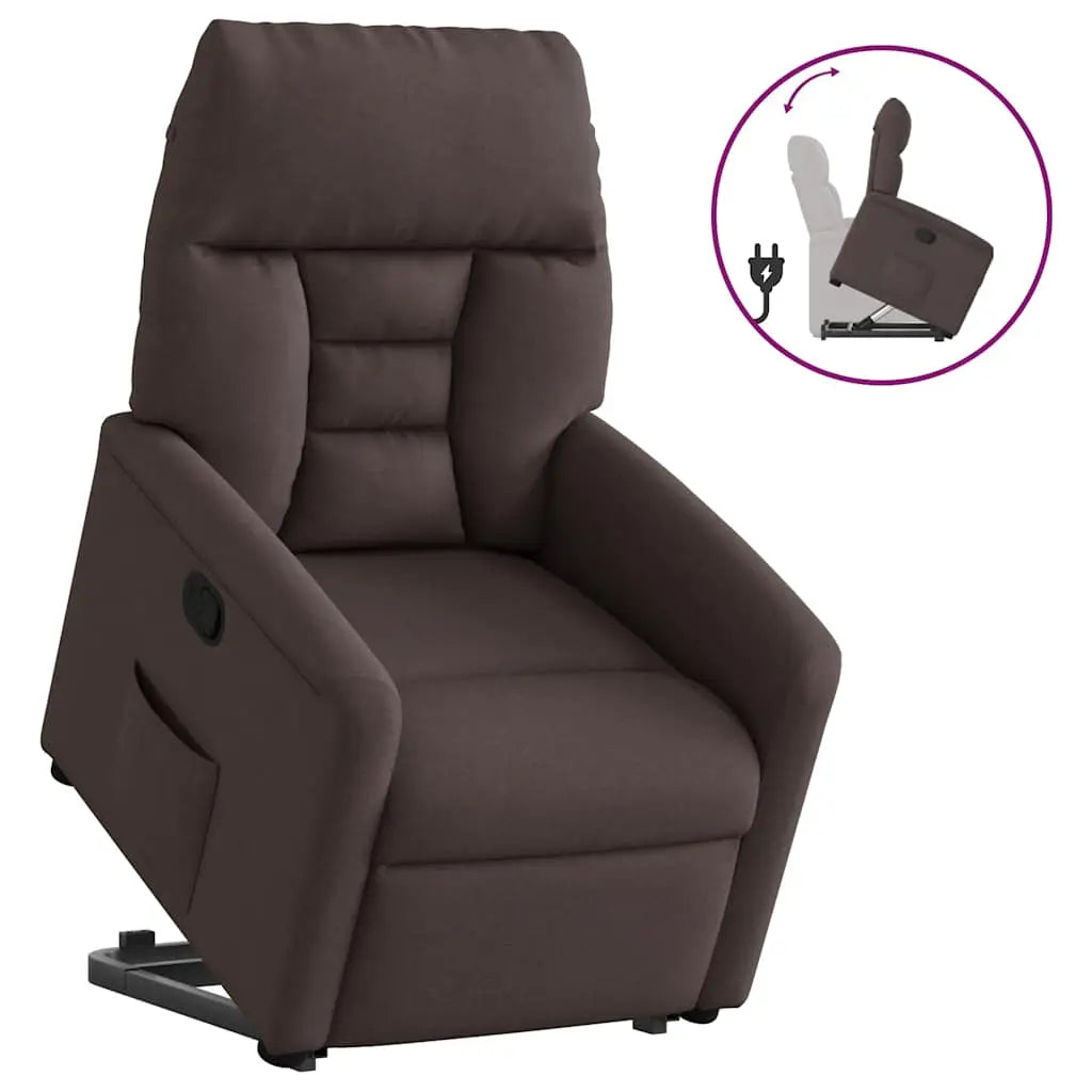 Fauteuil inclinable marron foncé tissu - XIOS