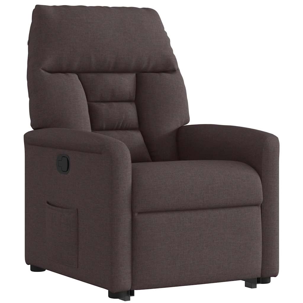 Fauteuil inclinable marron foncé tissu - XIOS