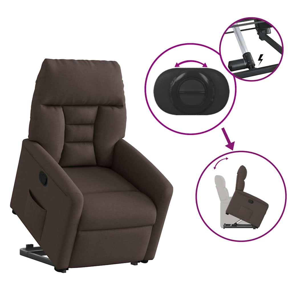 Fauteuil inclinable marron foncé tissu - XIOS