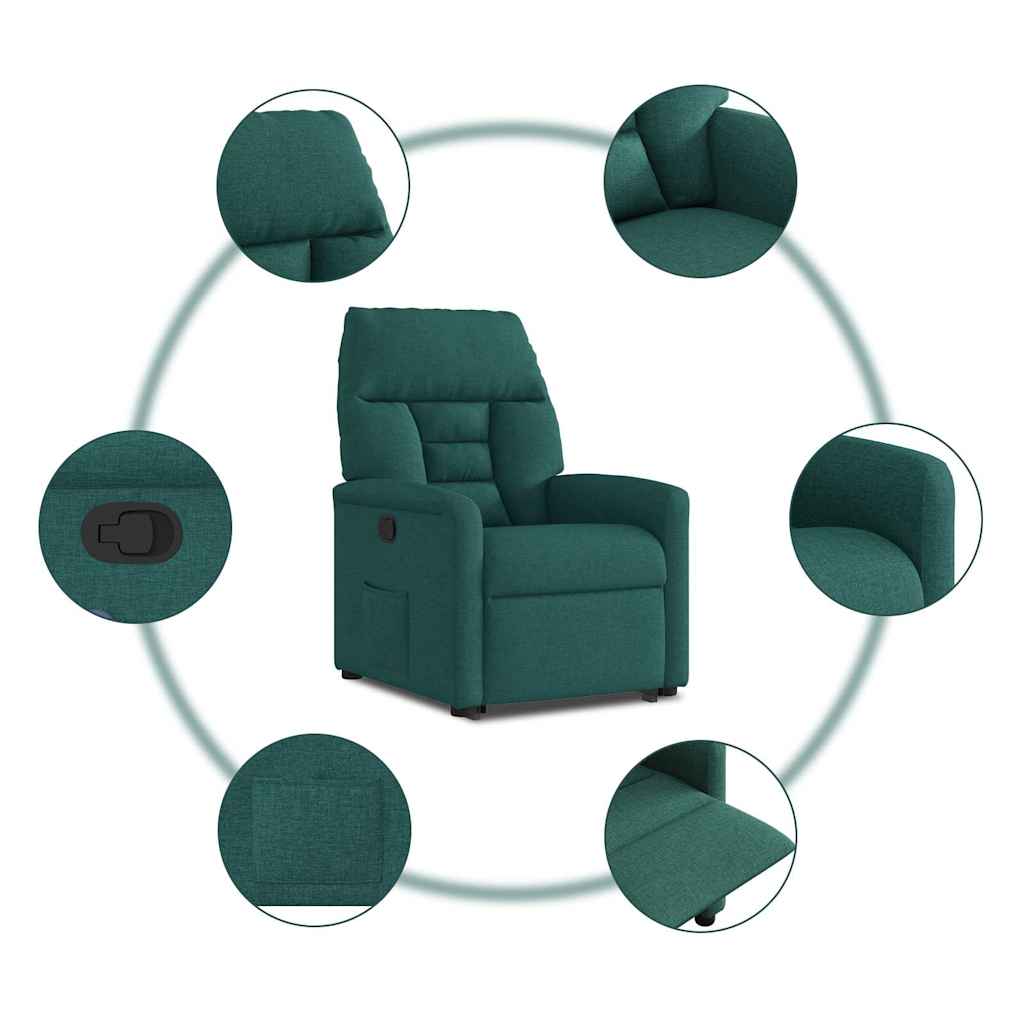 Fauteuil inclinable vert foncé tissu - XIOS