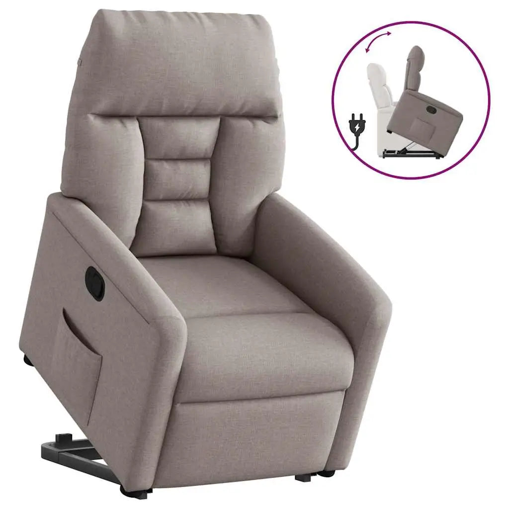 Fauteuil inclinable taupe tissu - XIOS