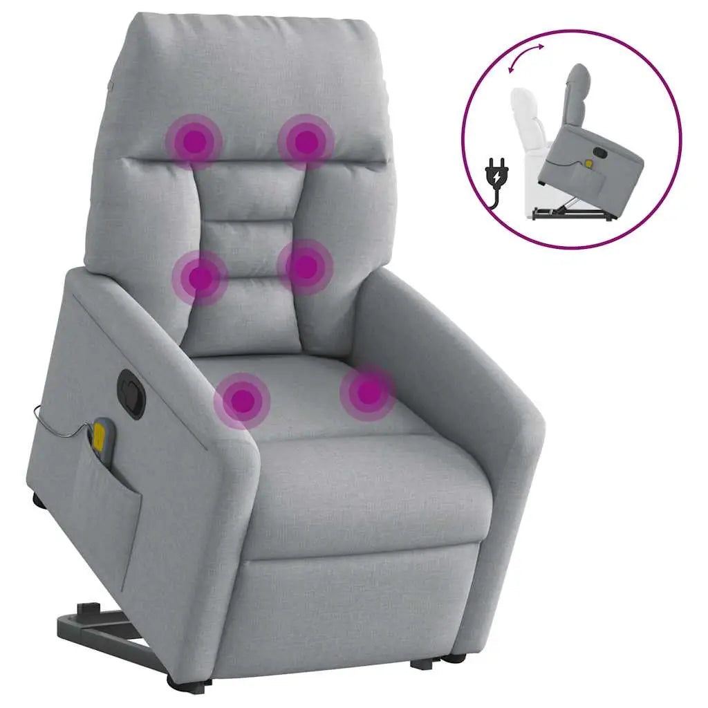 Fauteuil de massage inclinable Gris clair Tissu - XIOS
