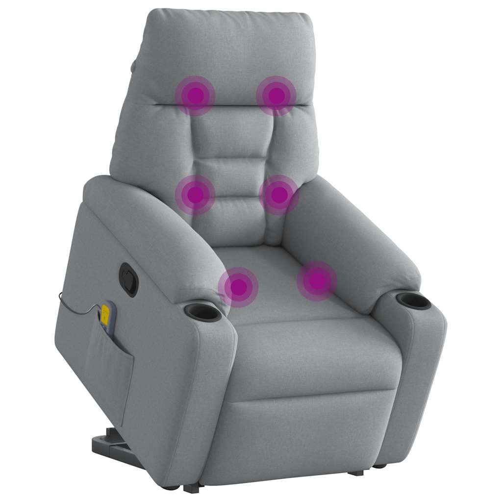 Fauteuil de massage inclinable Gris clair Tissu