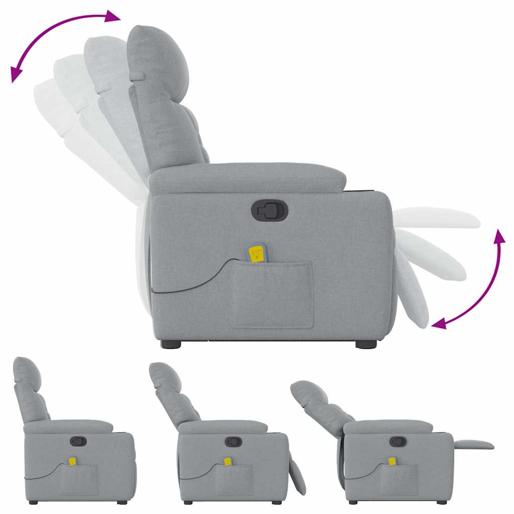 Fauteuil de massage inclinable Gris clair Tissu