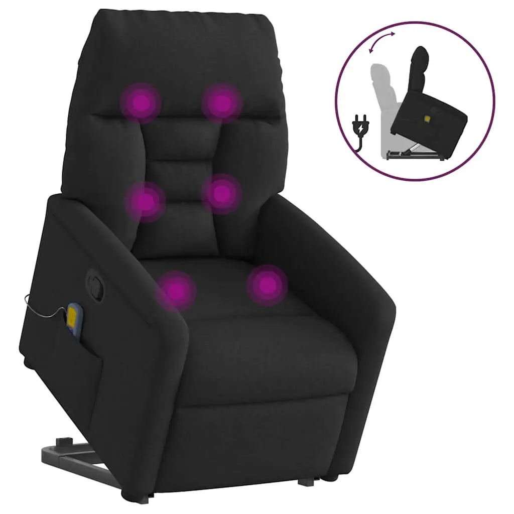 Fauteuil de massage inclinable Noir Tissu - XIOS