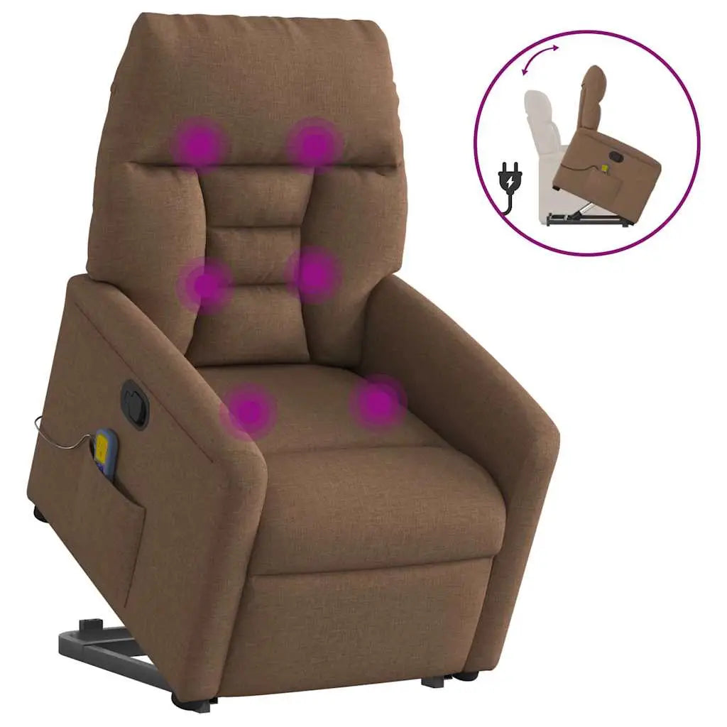 Fauteuil de massage inclinable Marron Tissu - XIOS