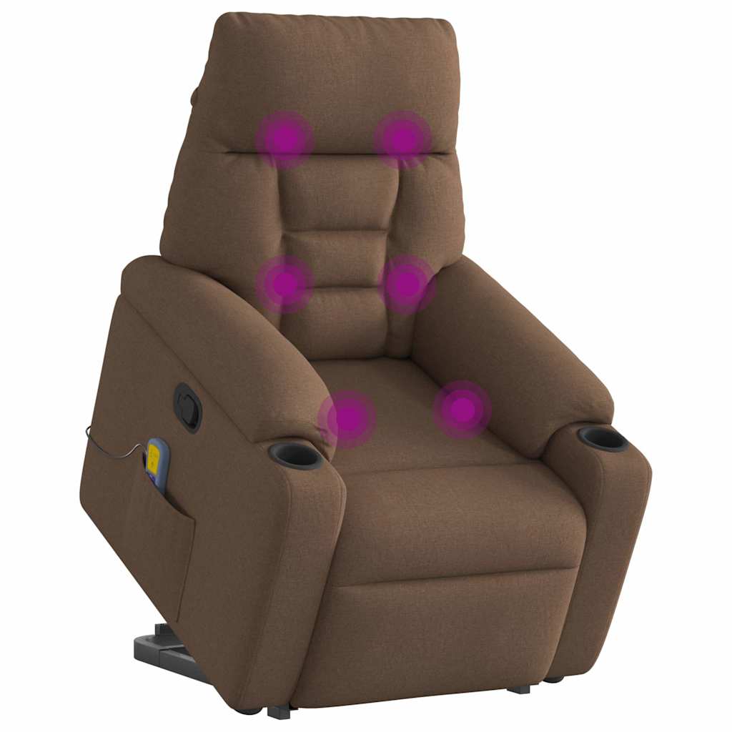 Fauteuil de massage inclinable Marron Tissu
