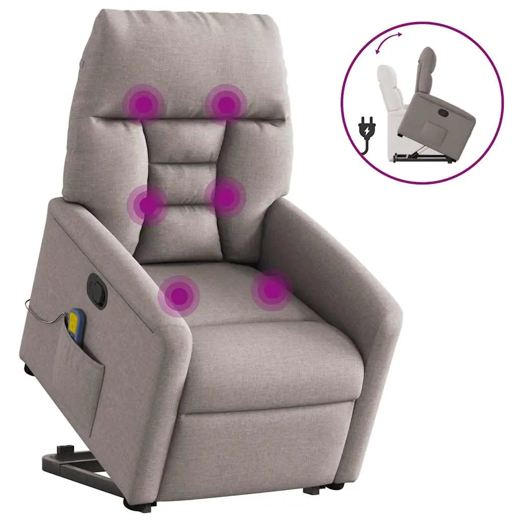 Fauteuil inclinable de massage Taupe Tissu - XIOS