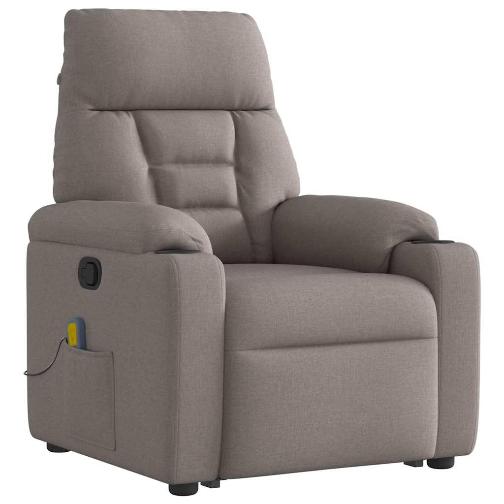 Fauteuil inclinable de massage Taupe Tissu