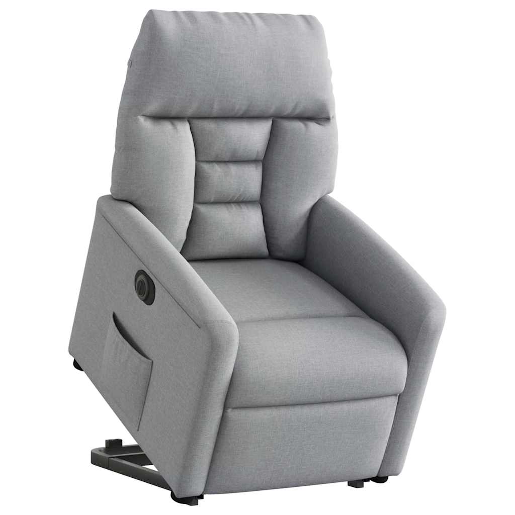 Fauteuil inclinable électrique gris clair tissu - XIOS
