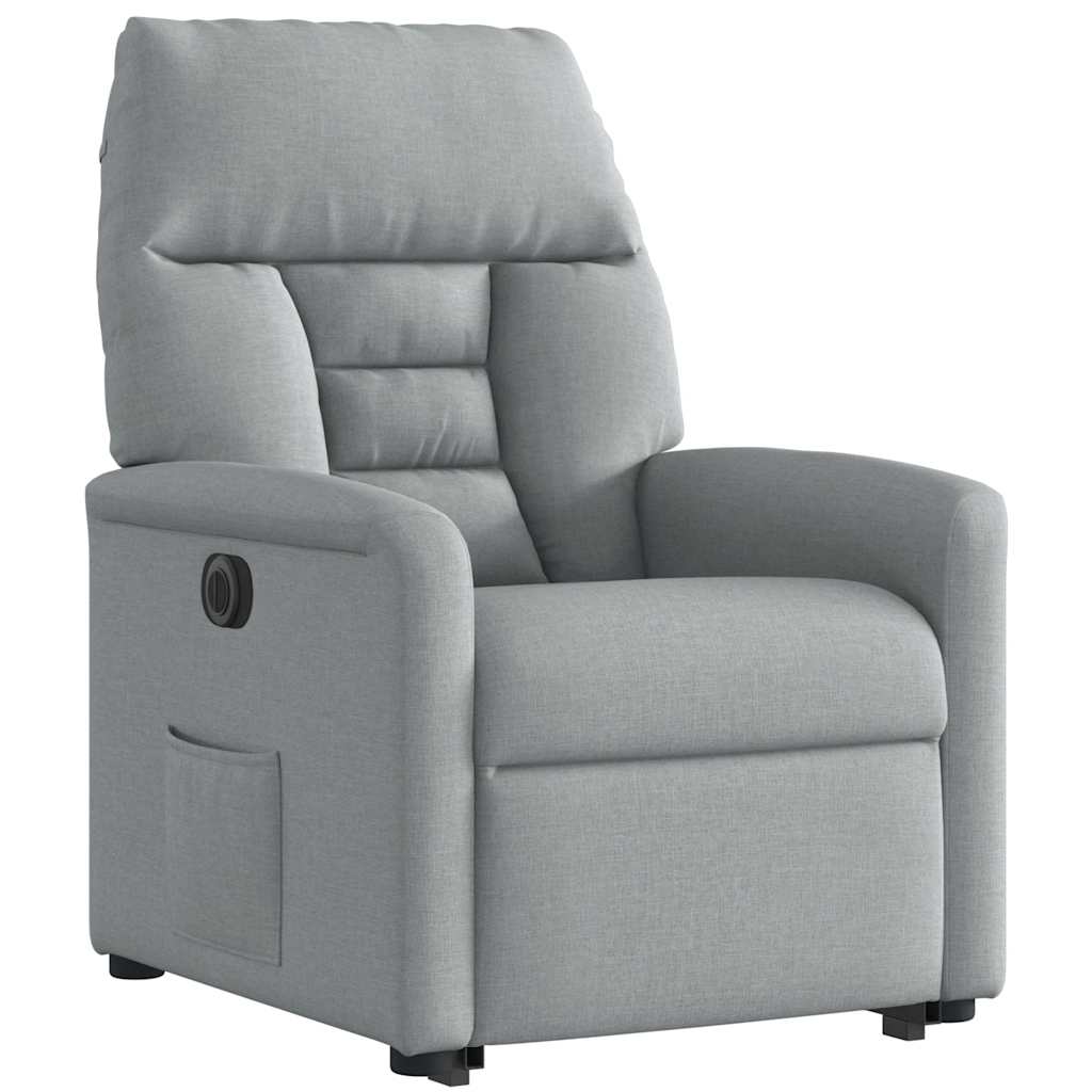 Fauteuil inclinable électrique gris clair tissu - XIOS