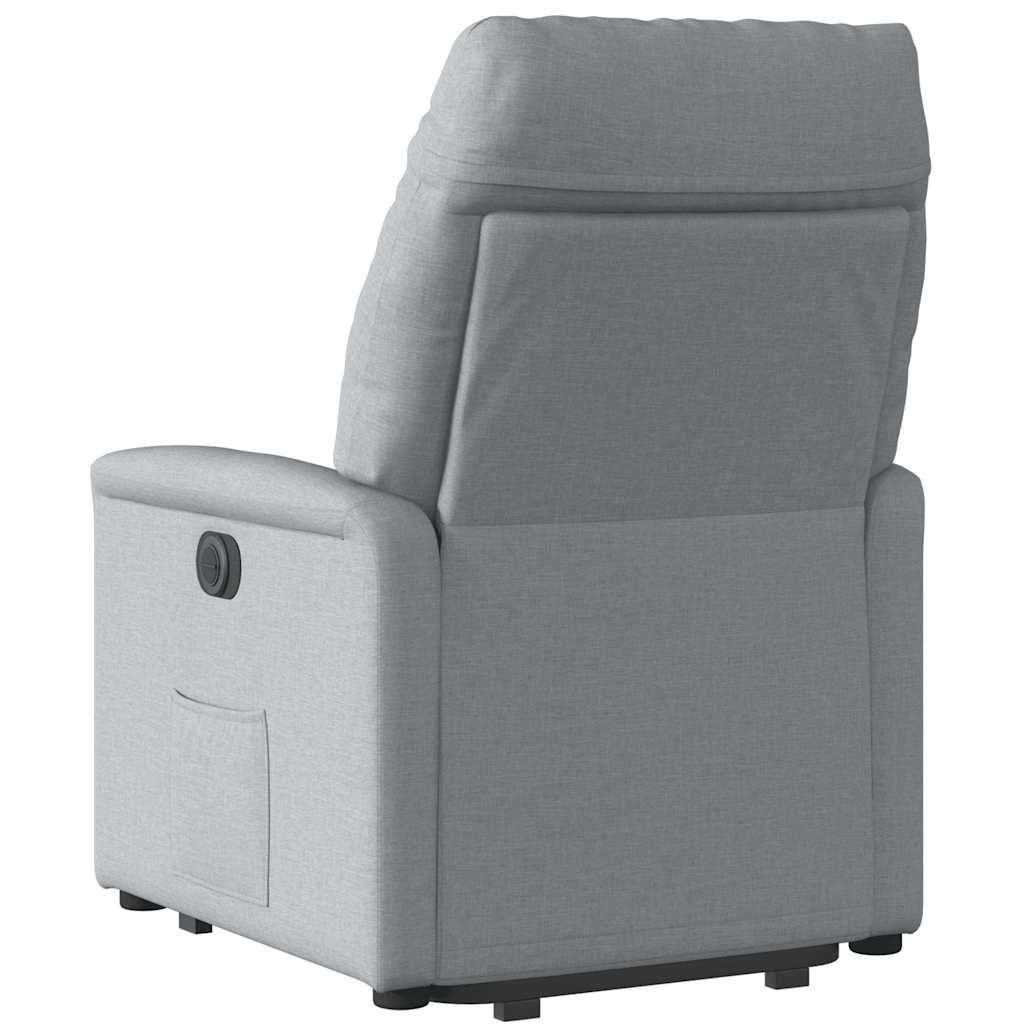 Fauteuil inclinable électrique gris clair tissu - XIOS