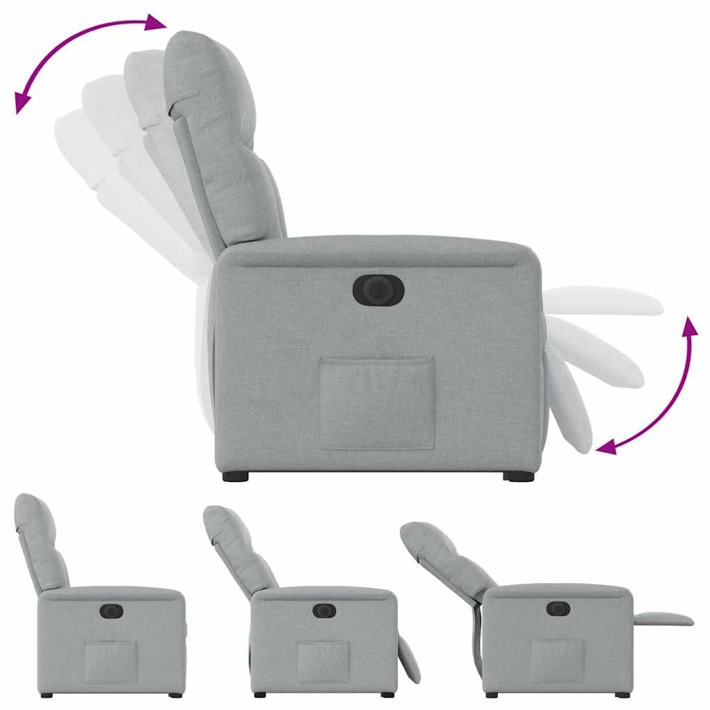 Fauteuil inclinable électrique gris clair tissu - XIOS