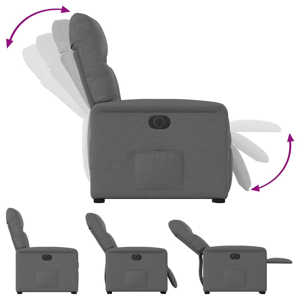 Fauteuil inclinable électrique gris foncé tissu - XIOS
