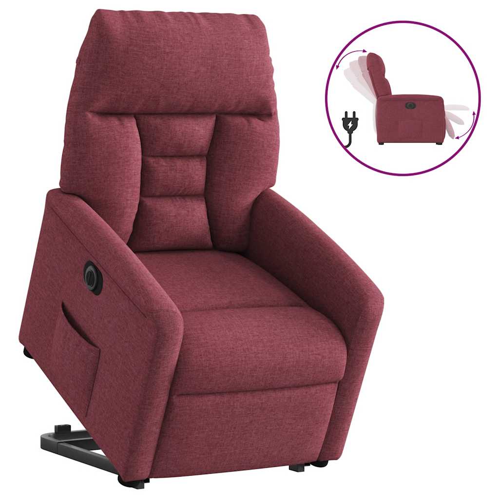 Fauteuil inclinable électrique rouge bordeaux tissu - XIOS