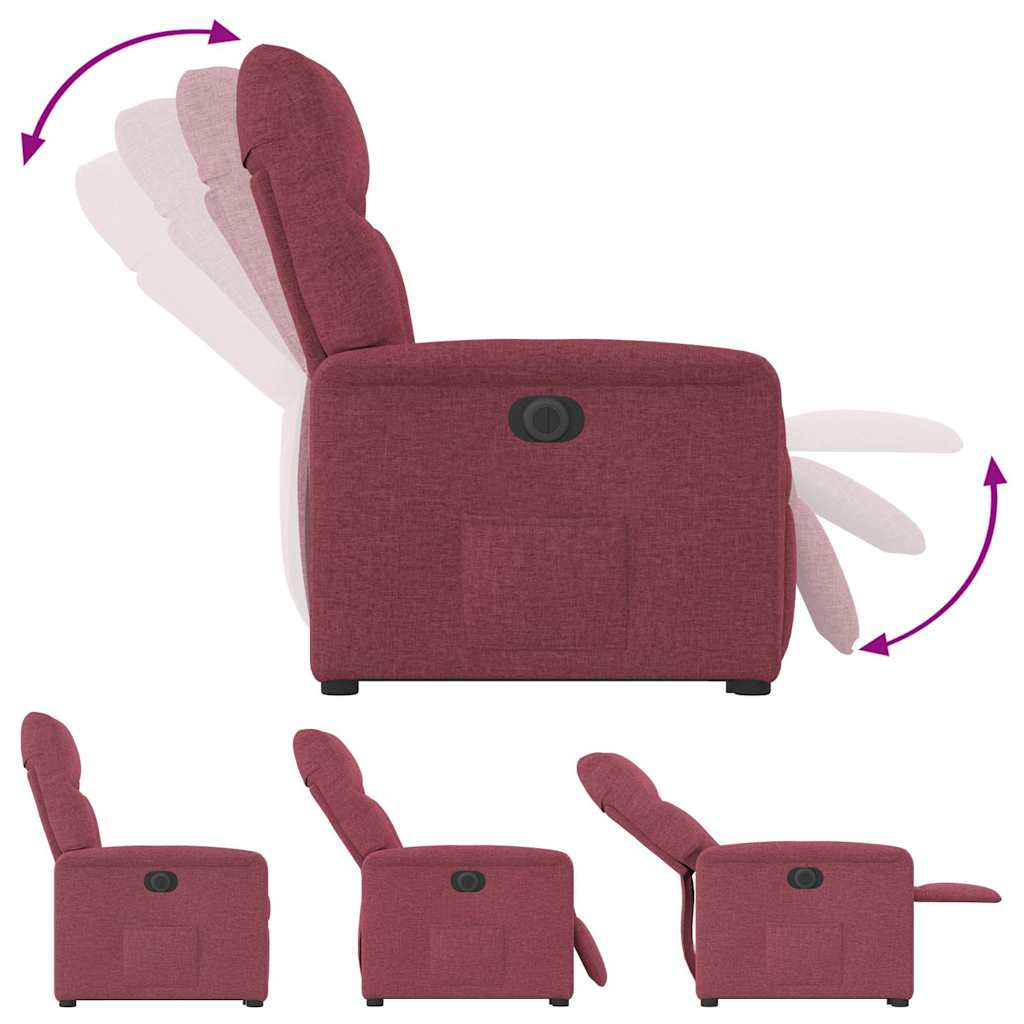 Fauteuil inclinable électrique rouge bordeaux tissu - XIOS