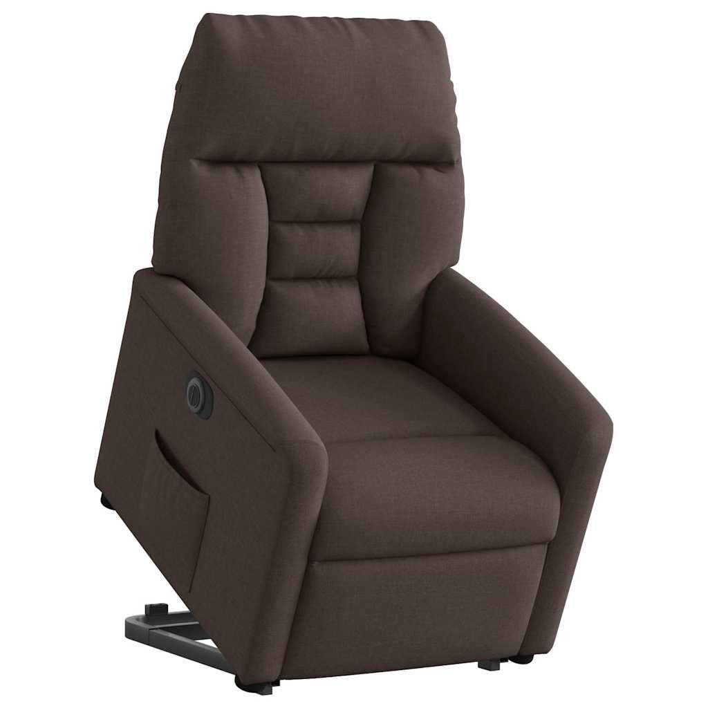 Fauteuil inclinable électrique marron foncé tissu - XIOS