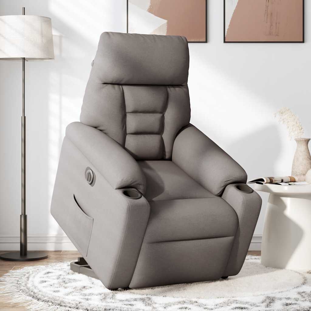 Fauteuil inclinable électrique taupe tissu