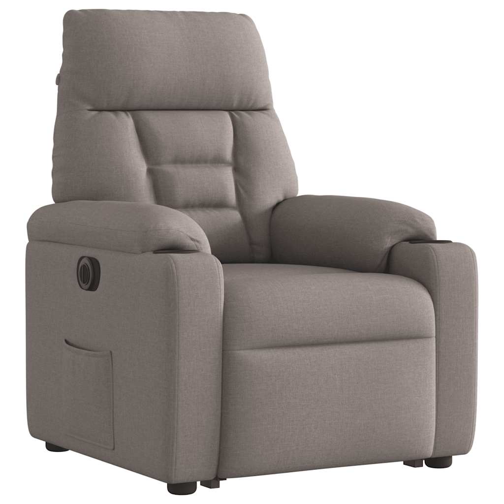 Fauteuil inclinable électrique taupe tissu