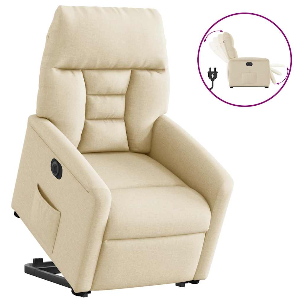 Fauteuil inclinable électrique crème tissu - XIOS