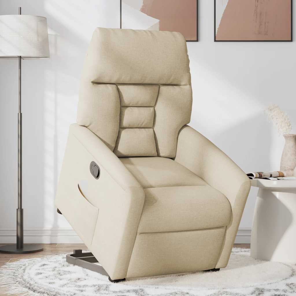 Fauteuil inclinable électrique crème tissu - XIOS