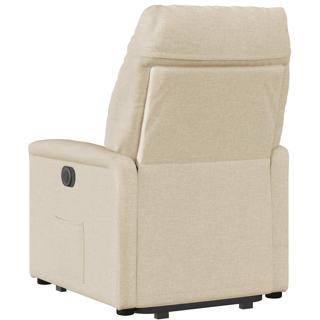 Fauteuil inclinable électrique crème tissu