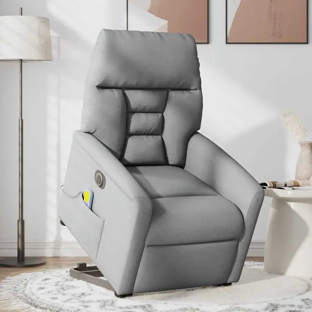 Fauteuil inclinable de massage électrique Gris clair Tissu - XIOS