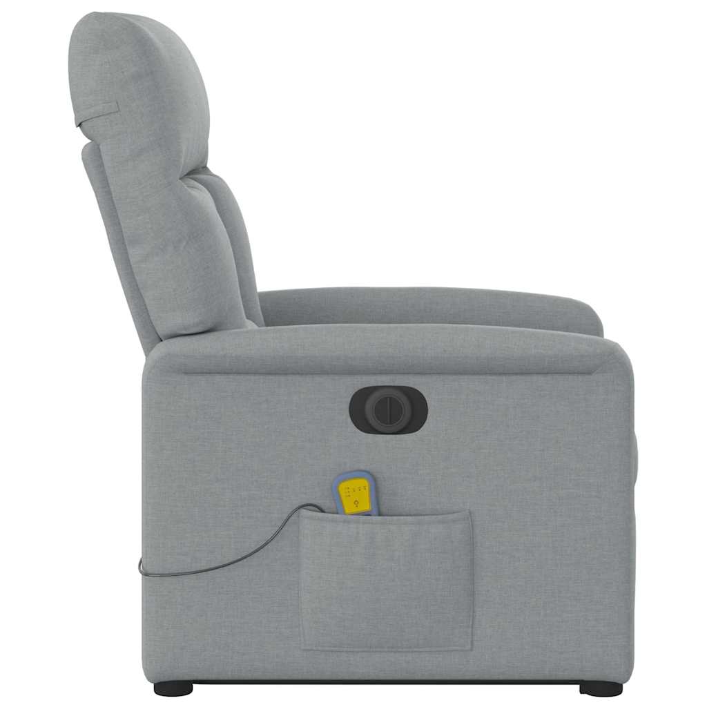 Fauteuil inclinable de massage électrique Gris clair Tissu - XIOS