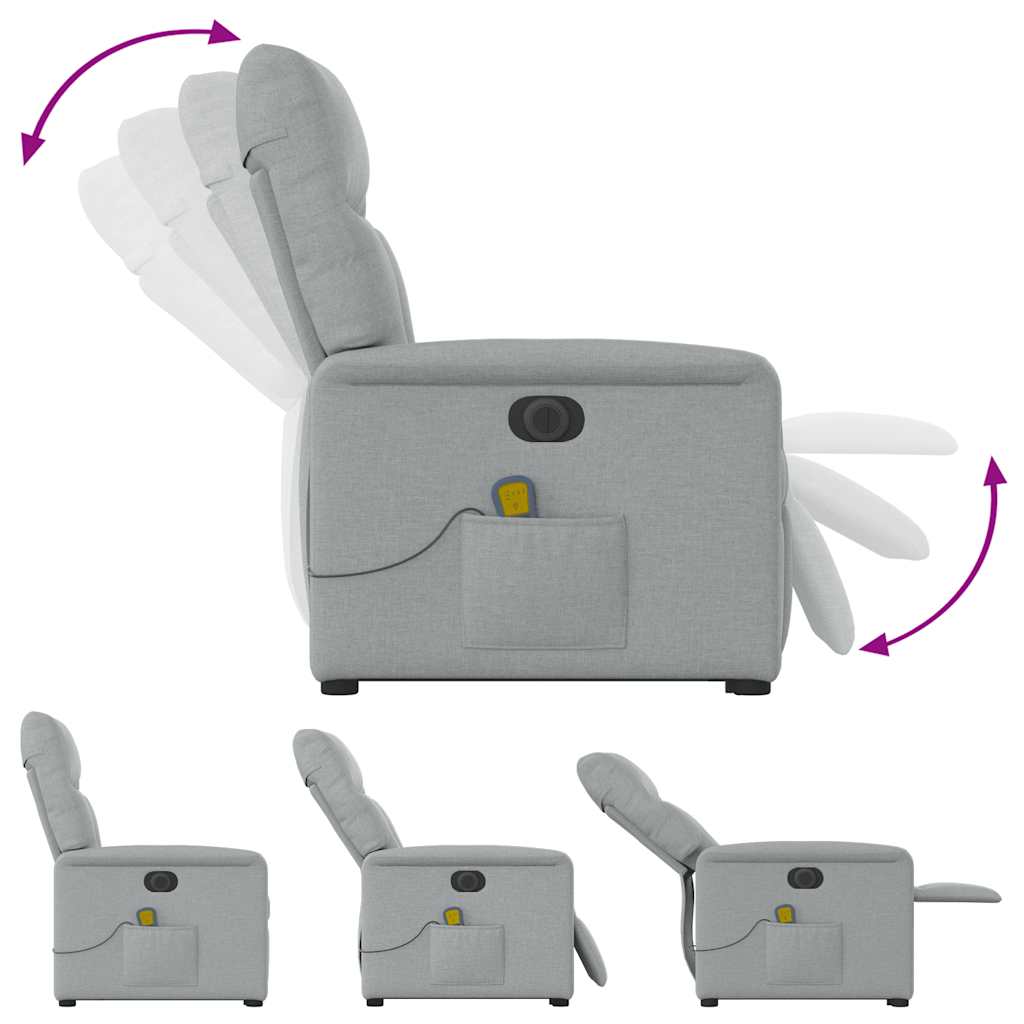 Fauteuil inclinable de massage électrique Gris clair Tissu - XIOS