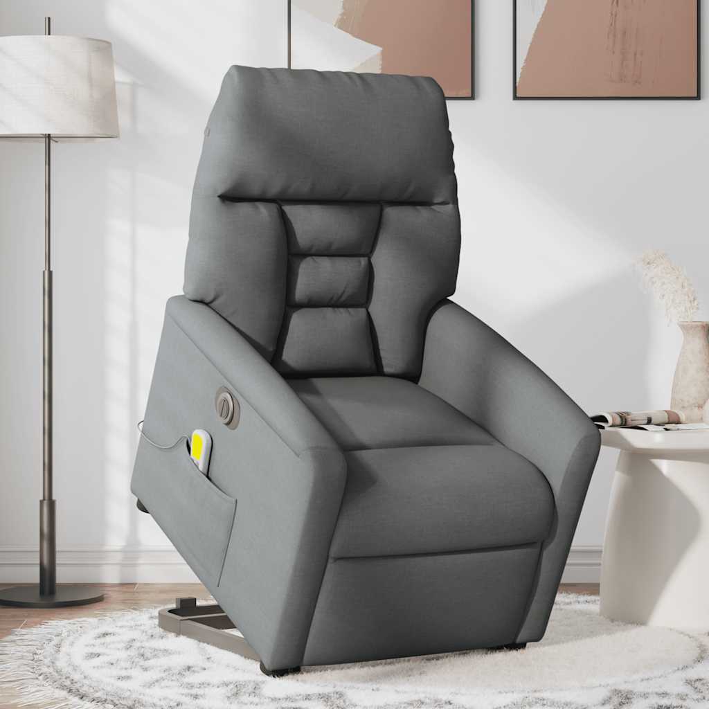 Fauteuil inclinable de massage électrique Gris foncé Tissu - XIOS