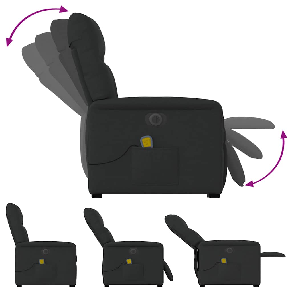 Fauteuil inclinable de massage électrique Noir Tissu - XIOS