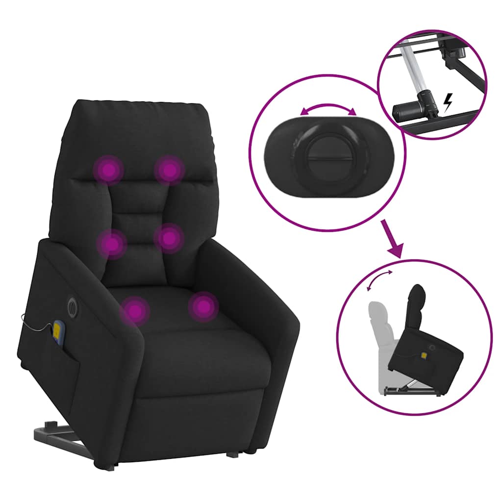 Fauteuil inclinable de massage électrique Noir Tissu - XIOS