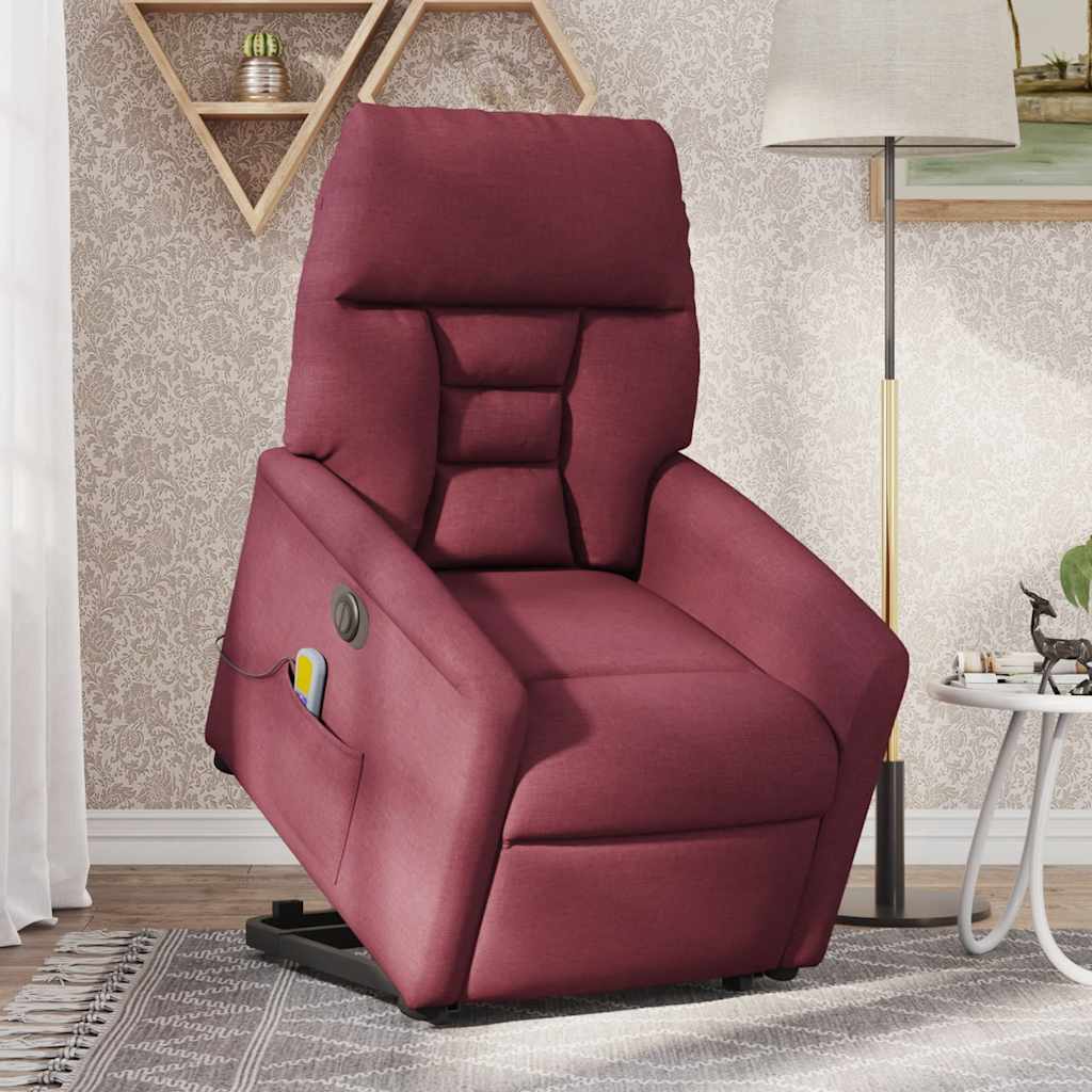 Fauteuil inclinable de massage électrique Rouge bordeaux Tissu - XIOS