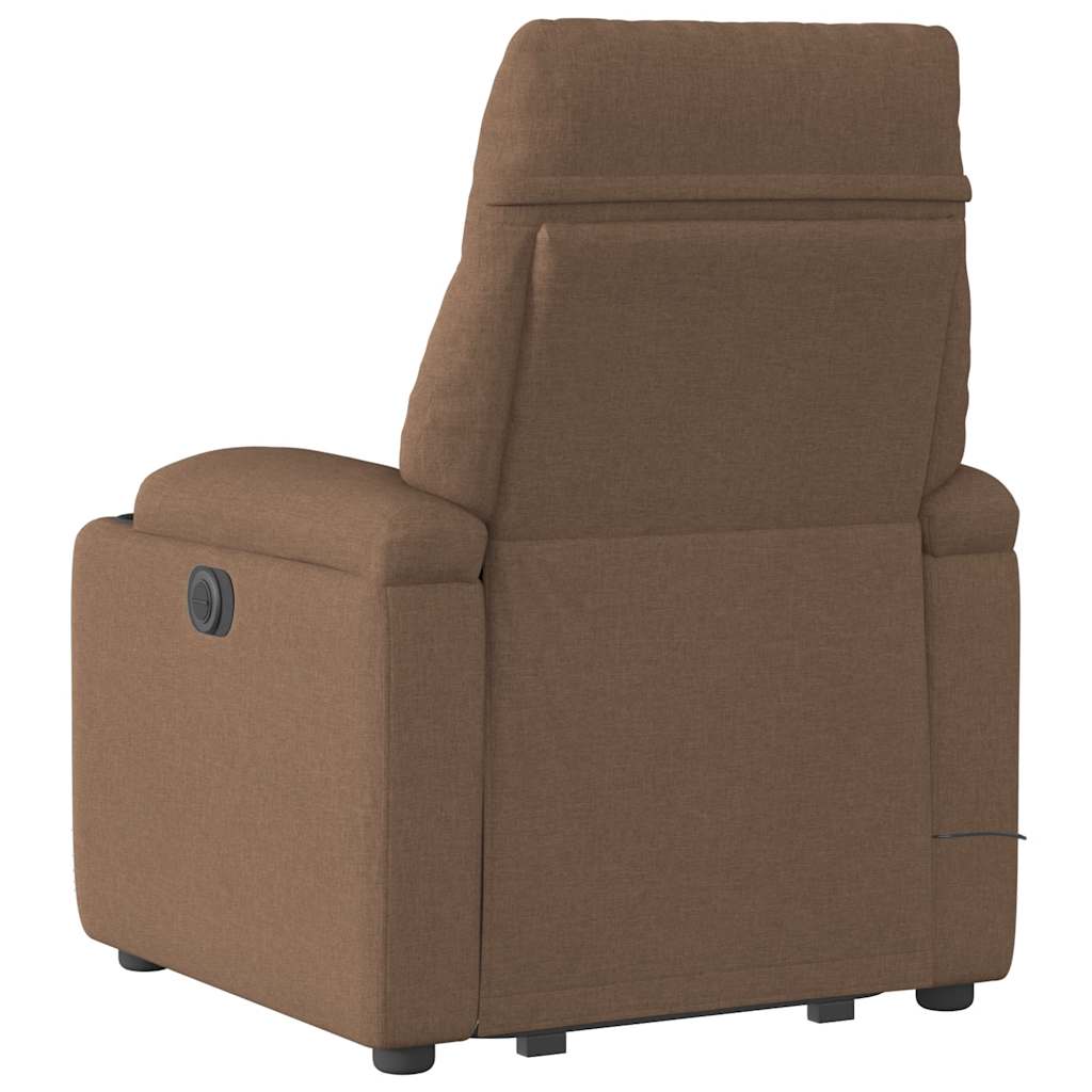 Fauteuil inclinable de massage électrique Marron Tissu Fauteuils vidaXL