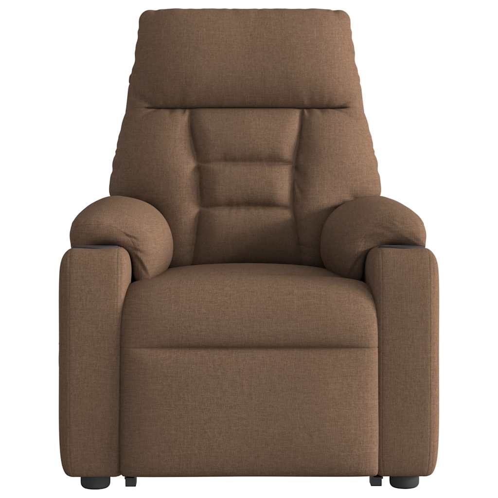 Fauteuil inclinable de massage électrique Marron Tissu Fauteuils vidaXL