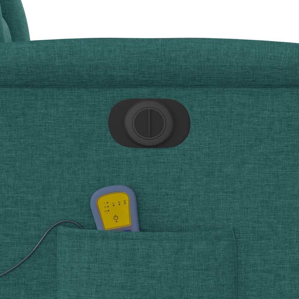 Fauteuil inclinable de massage électrique Vert foncé Tissu