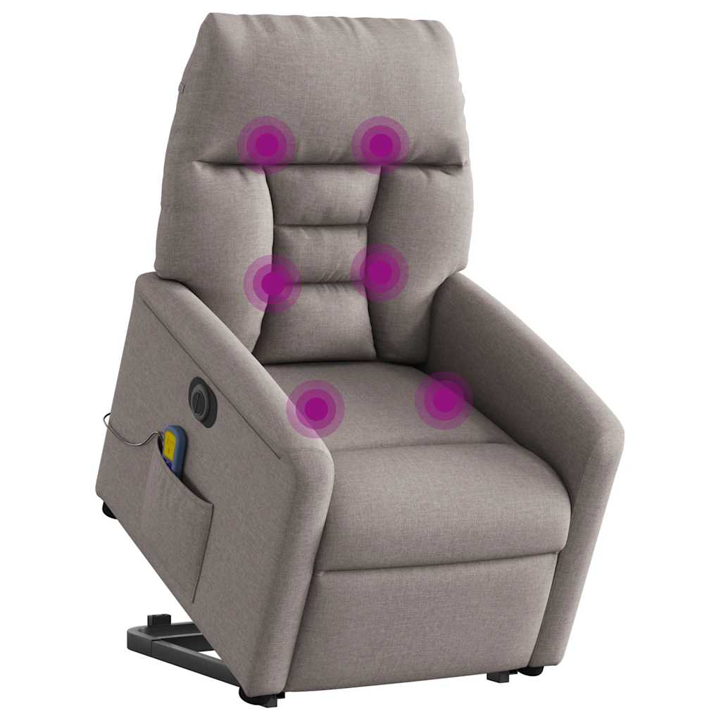 Fauteuil inclinable de massage électrique Taupe Tissu - XIOS