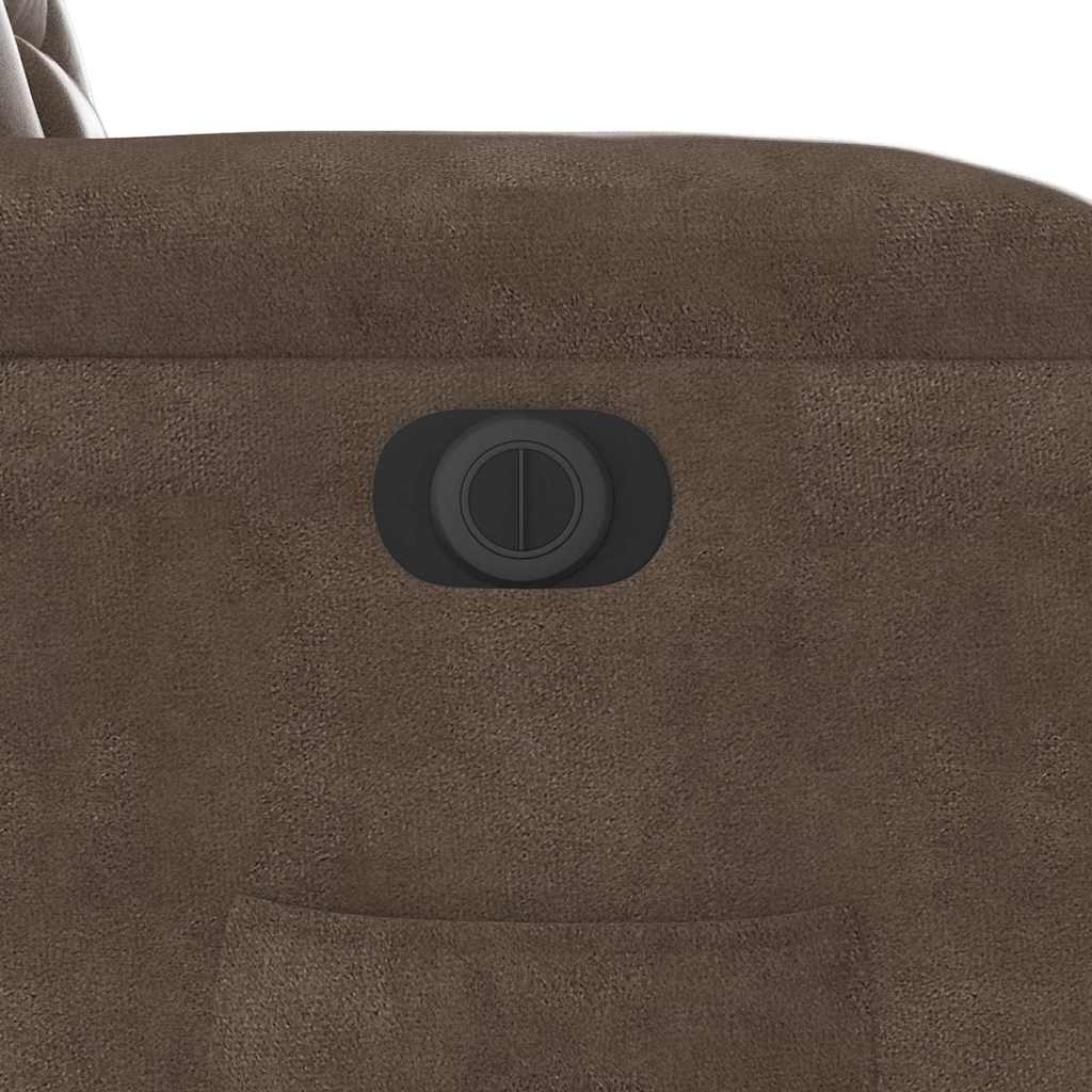 Fauteuil inclinable électrique marron tissu microfibre