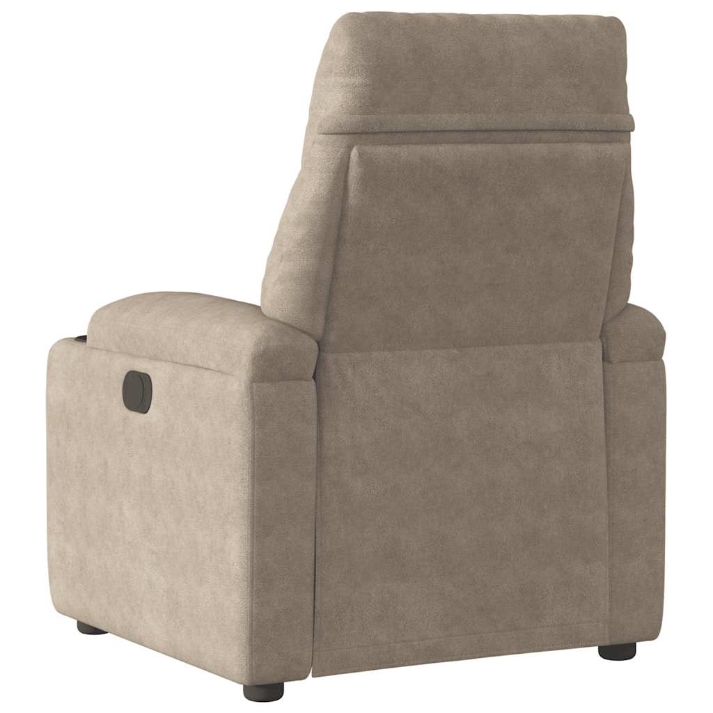 Fauteuil inclinable électrique taupe tissu microfibre